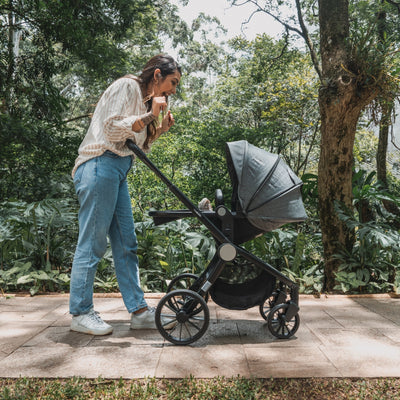 Carrinho De Bebê Kiddo Sunny 3 em 1 Melange Preto - Conforto e Praticidade